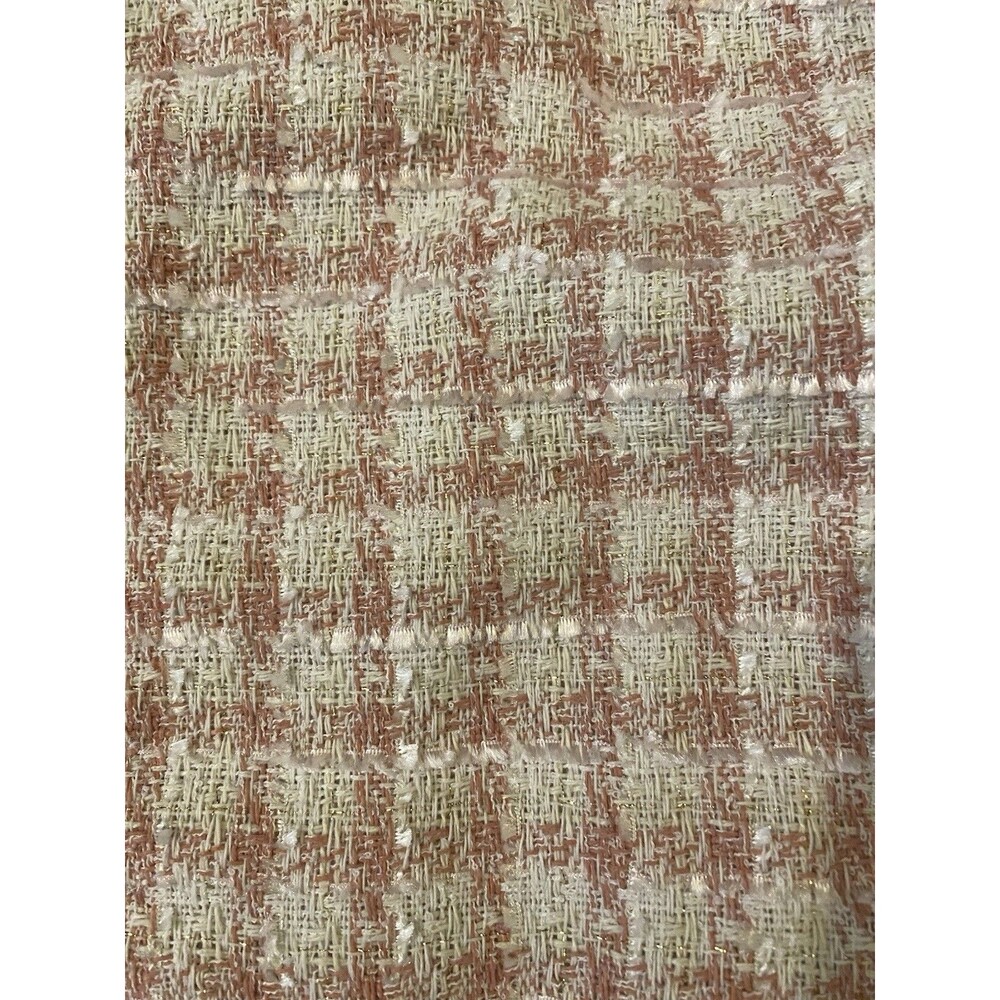 Venus Pink & Pastel Blue Tweed Fringe Open Front Longline Jacket Size 14 - Picture 3 of 16